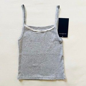 BNWT Brandy Melville/John Galt gray belle ribbed lace tank ♡ 17 x 9.5